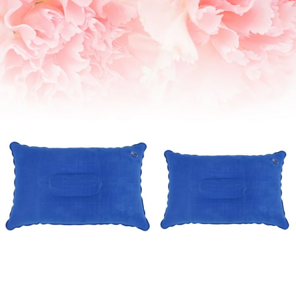 CTIRCHIU 2Pcs Portable PVC Flocking Inflatable Neck Pillows Ergonomic Cushion for Driving and Rest
