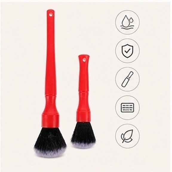 CTIRCHIU 2-Piece Car Detail Brush Set, Soft Auto Detailing Brushes for Air Vents, Window Buttons, Dashboard and Upholstery