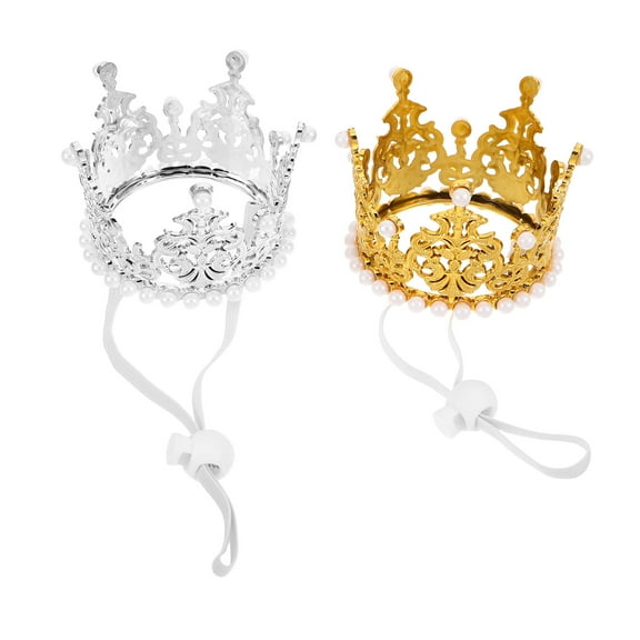 CTIRCHIU 2Pcs Eyecatching Assorted Color Pet Party Crowns Birthday Hat Photo Prop Accessories