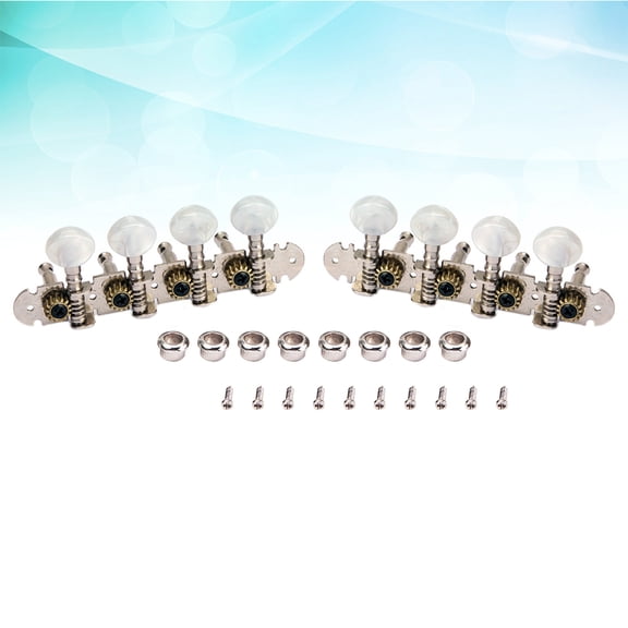 CTIRCHIU 2Pcs Classical Guitar String Machine Heads Silver Round Button Sound Improvement for Guitar Maintenance