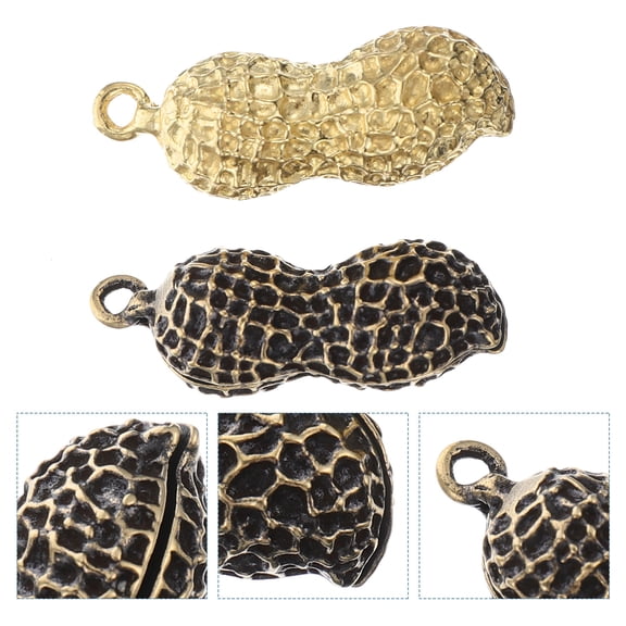 CTIRCHIU 2-Pack Copper Peanut Keychain Set, Decorative Pendant Accessories for Keys, Bags, and Everyday Use