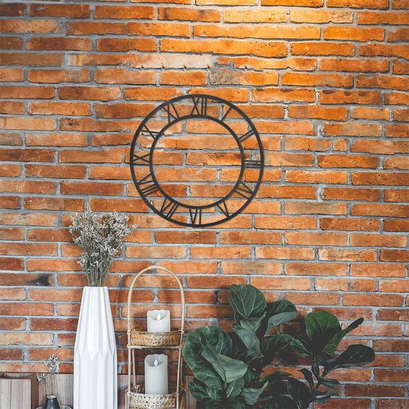 CTIRCHIU 2Pcs DIY Acrylic Circle Mirror Clock Stickers with Elegant Roman Numerals for Home Wall Decor