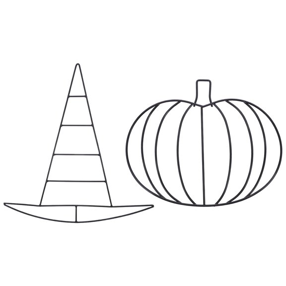 CTIRCHIU 2Pcs Sturdy Metal Pumpkin Hat Wreath Frames for Indoor Outdoor Autumn Holiday Use