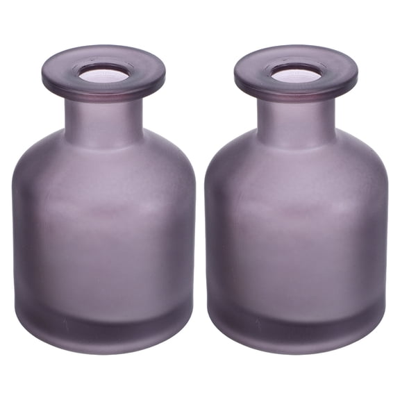 CTIRCHIU 2Pcs Decorative Glass Reed Diffuser Bottles Dark Grey Cylindrical Design for Home Use