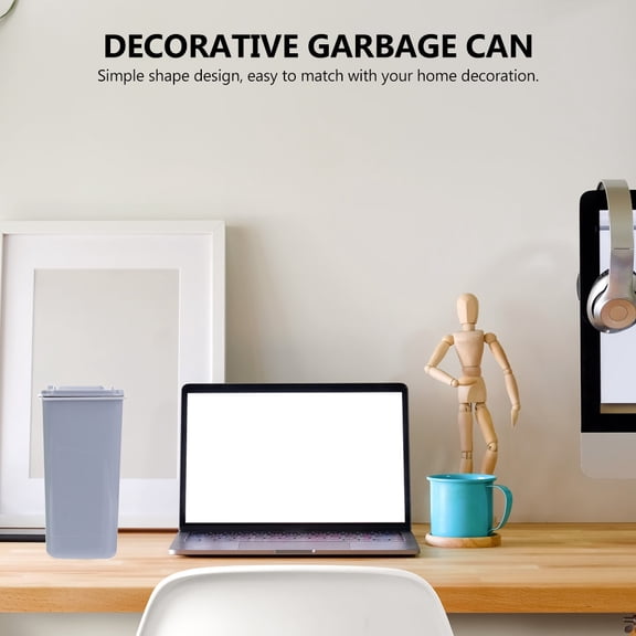 CTIRCHIU 2Pcs Desktop Garbage Pail PP Blue Small Wastebasket Odor Prevention Use