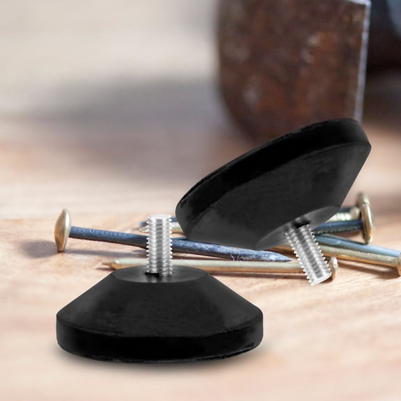 CTIRCHIU Black Rubber Screw- Furniture Glides Leveling Pads, 2 Pieces for Chair and Table Legs
