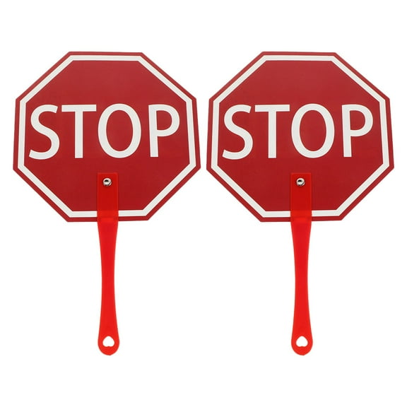 CTIRCHIU 2Pcs Handheld Classroom Tool Plastic Stop Sign for Student Engagement Activities in Classrooms