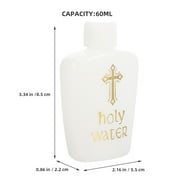CTIRCHIU Set of 2 Holy Water Bottles with Cross Design, White PE Plastic, Ideal for Ceremonies and Office Use