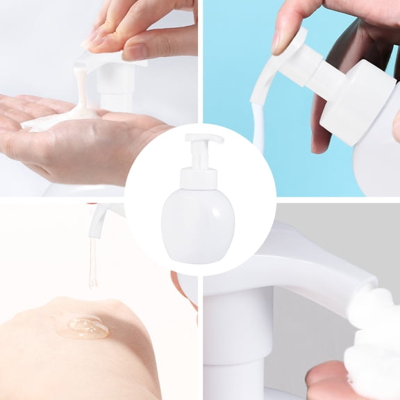 CTIRCHIU 2Pcs Lightweight Plastic Foaming Pump Bottles White for Travel and Daily Liquid Storage