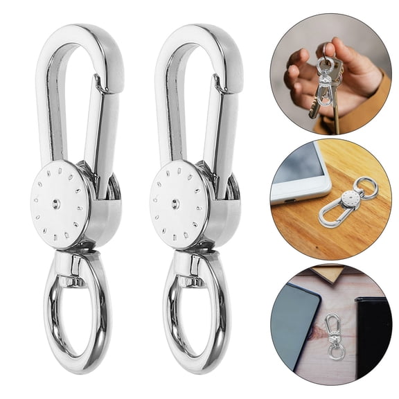 CTIRCHIU 2-Pack Heavy Duty Metal Keychain Buckle Clips with Swivel Hooks for Home, Outdoor, and Everyday Use