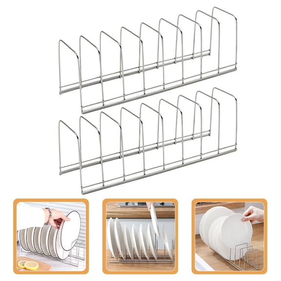 CTIRCHIU 2-Piece Stainless Steel Dish Drying Rack Set for Kitchen Counter Storage and Organization