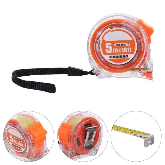 CTIRCHIU 2Pcs Orange Retractable Tape Measure with Clear Dual Scale for Precision Measuring