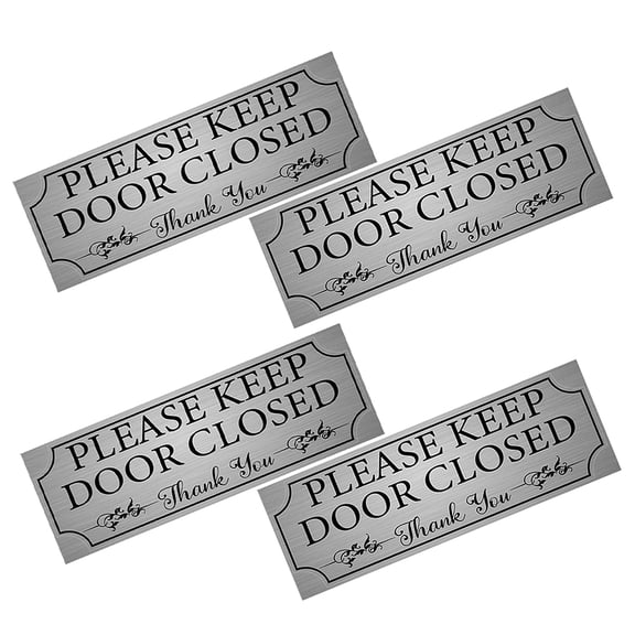 CTIRCHIU 2Pcs PVC Keep Door Closed Sign Sticker with Reminder Function for Office Lounge Storage