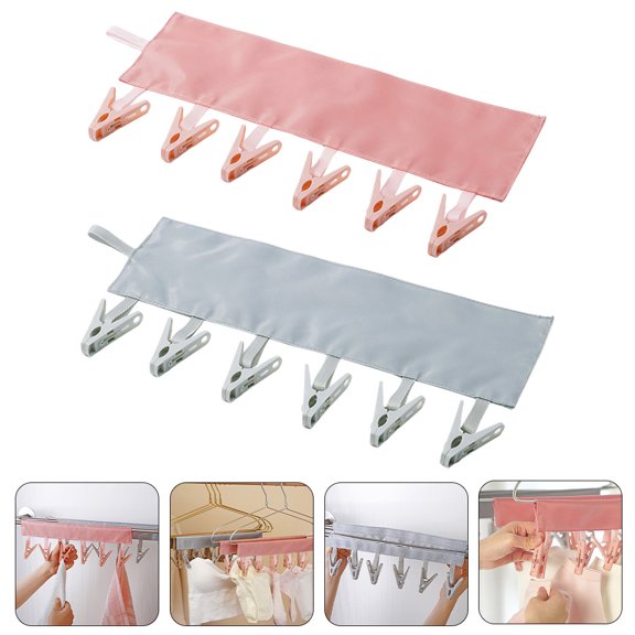 CTIRCHIU 2Pcs Portable Folding Cloth Hanger Clips with Strong Grip for Socks Underwear and Towels
