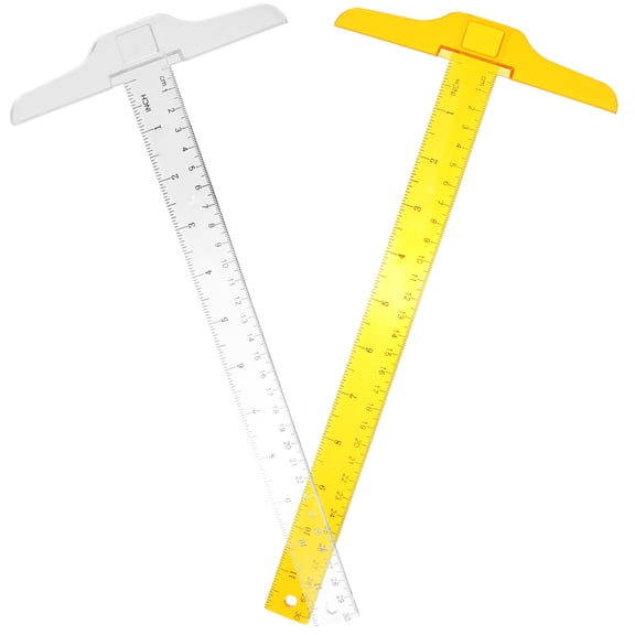 CTIRCHIU 2Pcs Professional T Shape Ruler with Double Scale for Student Designing and Drafting