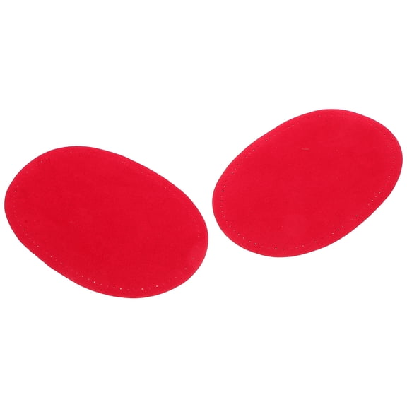 CTIRCHIU 2Pcs Red Elbow Patches for Jackets Oval Shape Sew on DIY Clothing Repair Applique