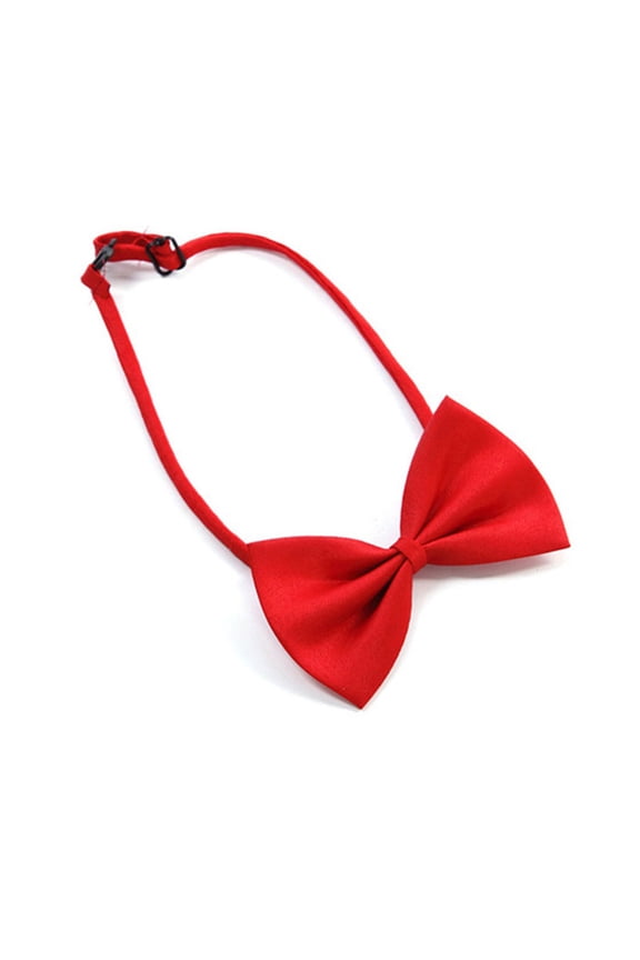 2Pcs Mens Red Bow Tie Pre Tied Polyester for Bachelor Gown Events