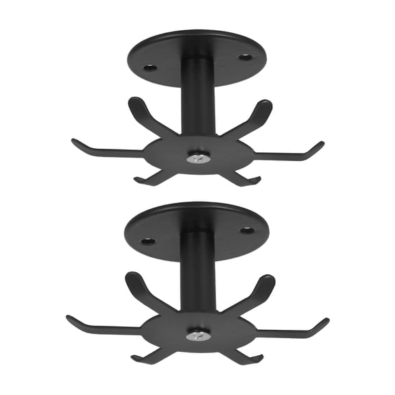 CTIRCHIU 2Pcs Rotating Multi Purpose Kitchen Hook Black Stainless Steel Under Cabinet Mount