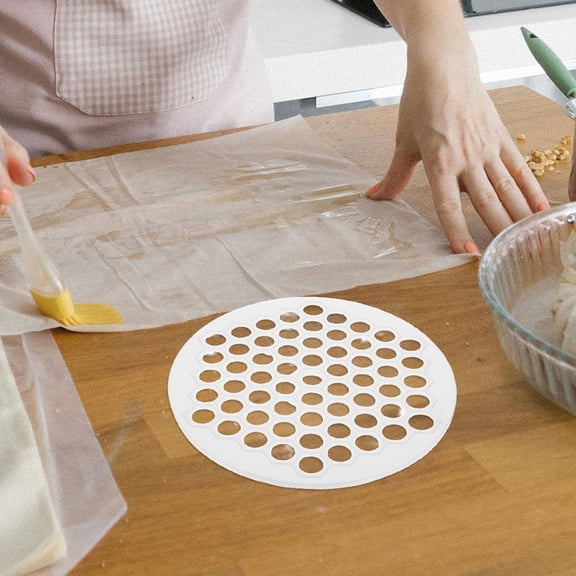 CTIRCHIU 2-Piece Round Ravioli Maker Set with White PP Dough Press for Homemade Pasta, Dumplings, and Italian Cooking