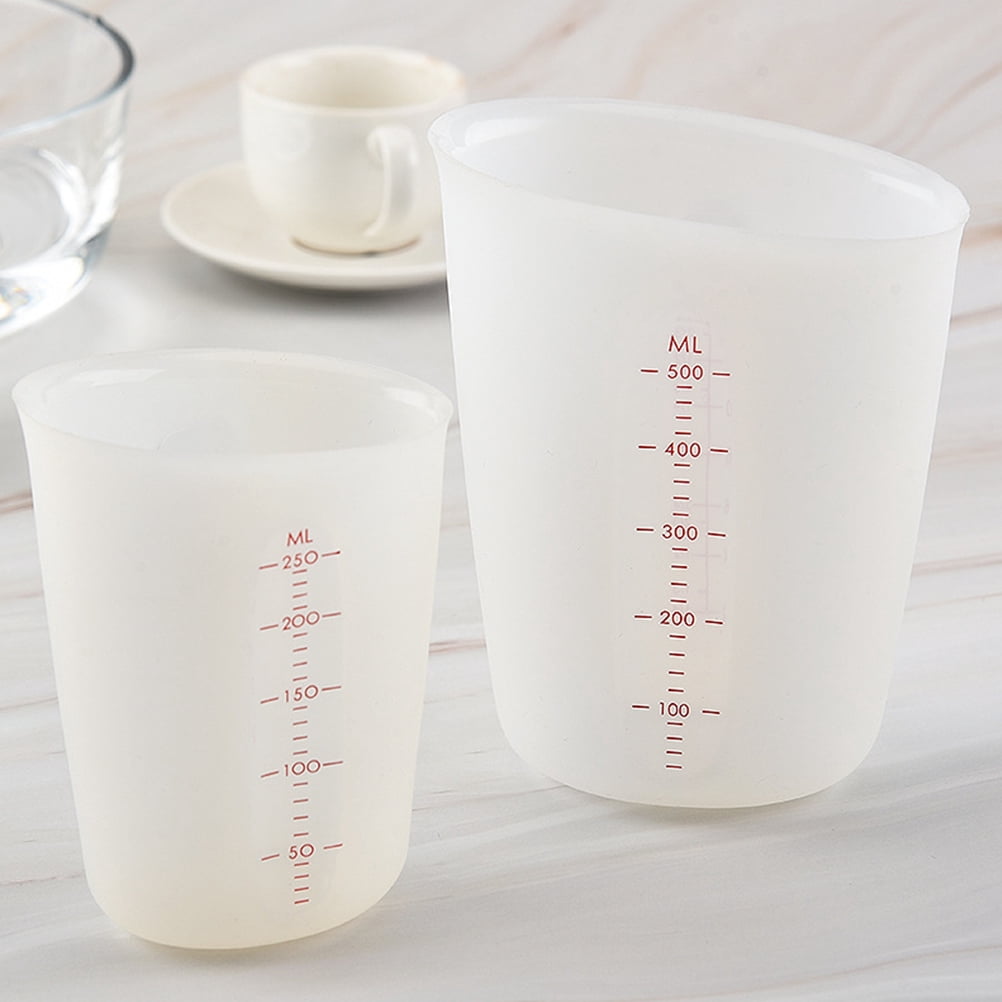 CTIRCHIU Set of 2 Silicone Measuring Cups with Visible Markings ...