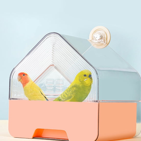 CTIRCHIU 2Pcs Space Saving Hanging Bird Bath Tub with Drawer Design for Parakeet and Cockatiel Use