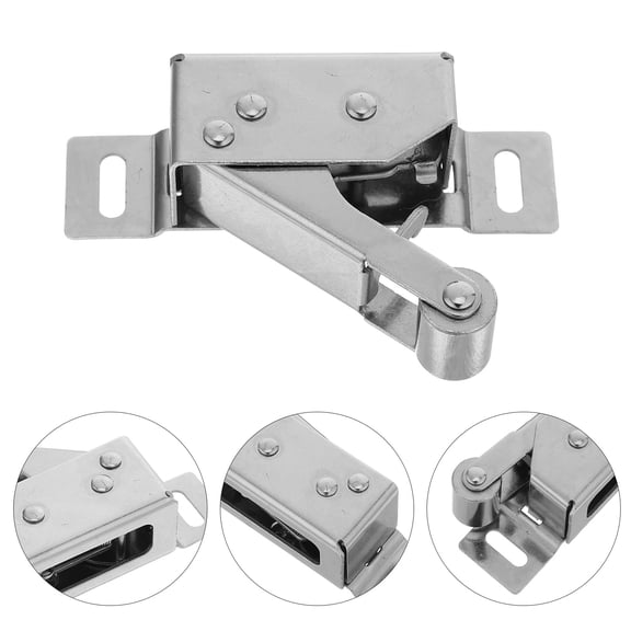 CTIRCHIU 2Pcs Spring Loaded Push Button Latch Plated Silver for Home Cabinets Cupboard Doors Quick Install