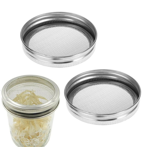 CTIRCHIU 2Pcs Sprouting Lids for Mason Jar Silver