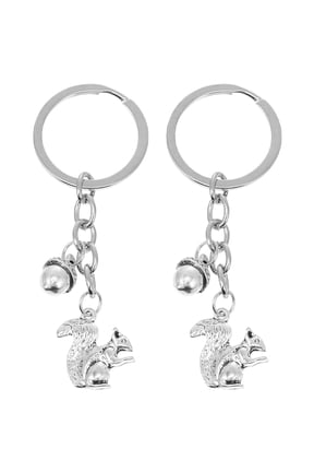 2Pcs Stylish Squirrel Keychain and Pine Cone Keyring for Bag Accessories and Key Holder