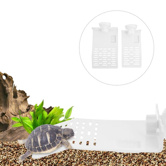 CTIRCHIU 2-Pack White Plastic Turtle Tank Accessories for Daily Use by Pet Owners