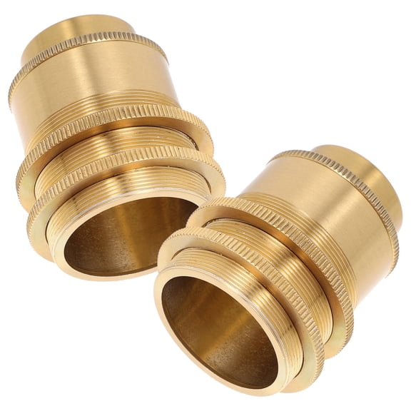 CTIRCHIU 2Pcs Vintage Golden Metal Bulb Holder with Double Ring for Pendant Light Socket Replacement