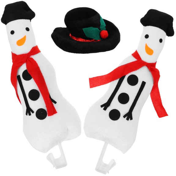 CTIRCHIU 2-Pack White Snowman Car Decorations for Christmas Holiday, Easy Installation, No Tools Needed, Festive Winter Accessories