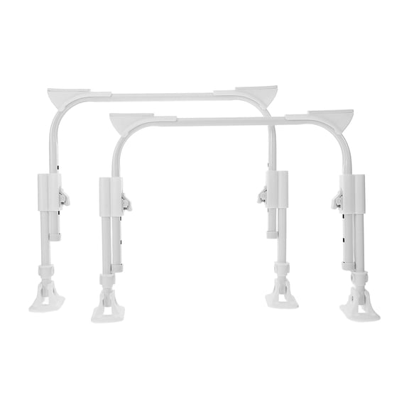 CTIRCHIU 2Pcs Folding Furniture Legs White Iron Folding Bed Table Legs Adjustable and Nonslip