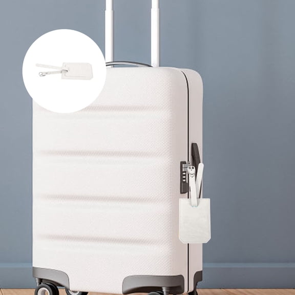 CTIRCHIU 2Pcs White PU Luggage Identifiers with Clear Markings for Cruise and Airline Travel