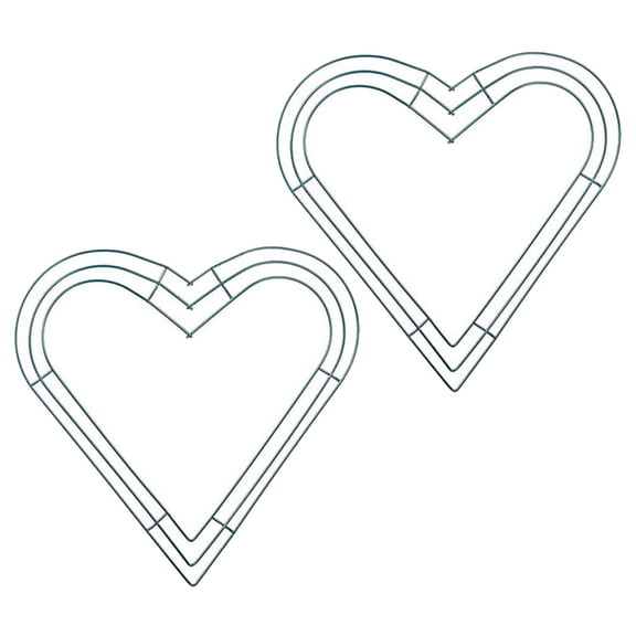 Luxshiny 2-Pack Heart Shaped Metal Wire Wreath Frames Hoops for Valentine Wedding Christmas Party Decor