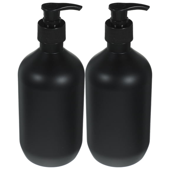 CTIRCHIU 2-Pack Refillable Plastic Pump Bottles, Cylindrical Empty Liquid Dispensers for Home Soap, Lotion, and Use