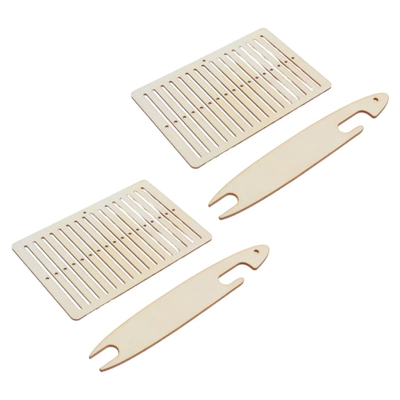 CTIRCHIU 2Set Wooden Weaving Loom Kit with Shuttles Durable Hand Loom Tools for Creative Bracelet Braiding