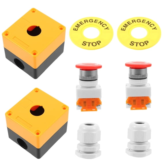 CTIRCHIU 2-Pack Emergency Stop Button Station for Workplace Safety and Industrial Use