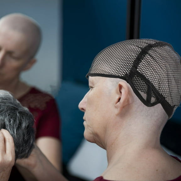 CTIRCHIU 2pc Adjustable Black Mesh Wig Caps for Easy Wig Making Lightweight Hair Weaving Covers Portable and Easy to Clean