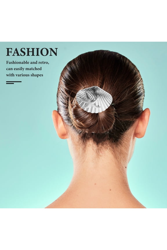 2pcs Assorted Color Metal Shell Charm Hair Scrunchies for Decoration Comfortable Hold and Fashionable Design