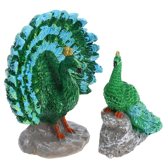 CTIRCHIU 2pcs Peacock Resin Animal Ornaments for Indoor and Outdoor Home Decoration, Perfect Gift for Animal