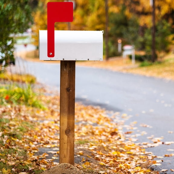 CTIRCHIU 2-Pack Red Acrylic Replacement Mailbox Flag Posts, Outdoor Accessories for Mailbox Visibility