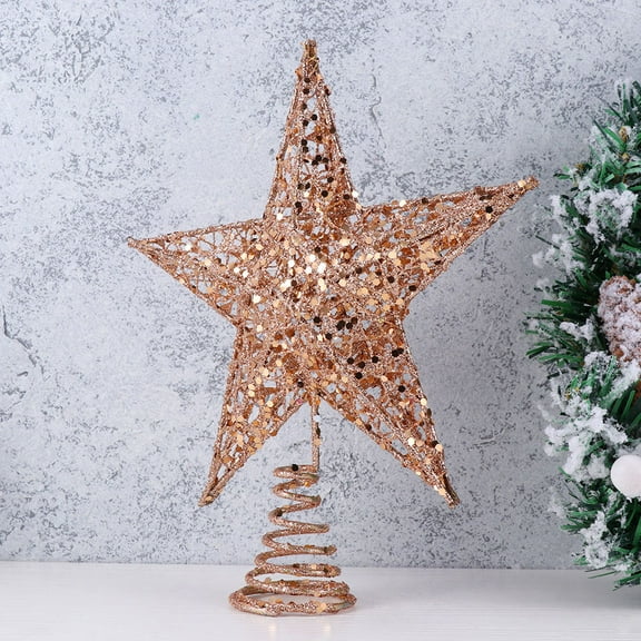 CTIRCHIU 2-Pack Rose Iron Star Tree Ornaments for Holiday Decor and Festive Home Decoration