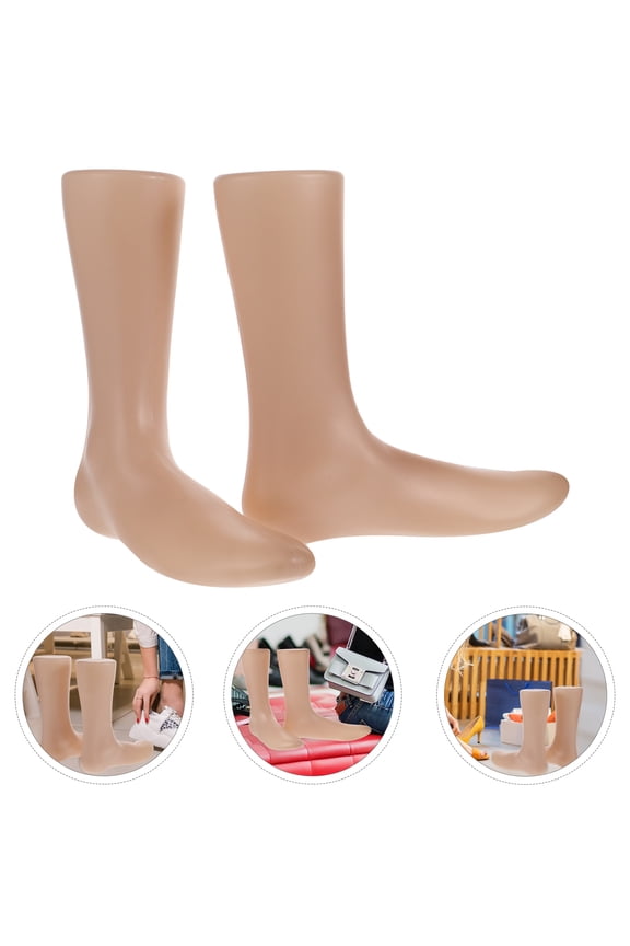 2-Pack Black Plastic Foot Display Sock Holders for Female Shoe Models, and Stylish Shoe Accessories