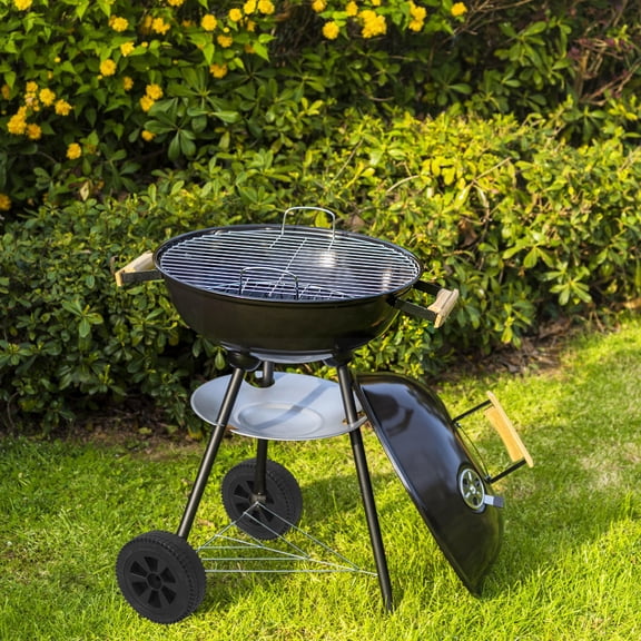 CTIRCHIU 2Pcs Swivel Caster Wheels for Barbecue Grill Heavy Duty Black for Small Carts and Grills