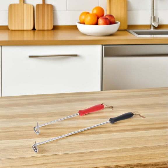 CTIRCHIU 2Pcs Bbq Meat Turner Forks Stainless Steel Food Flipper with Hanging Rope Handles