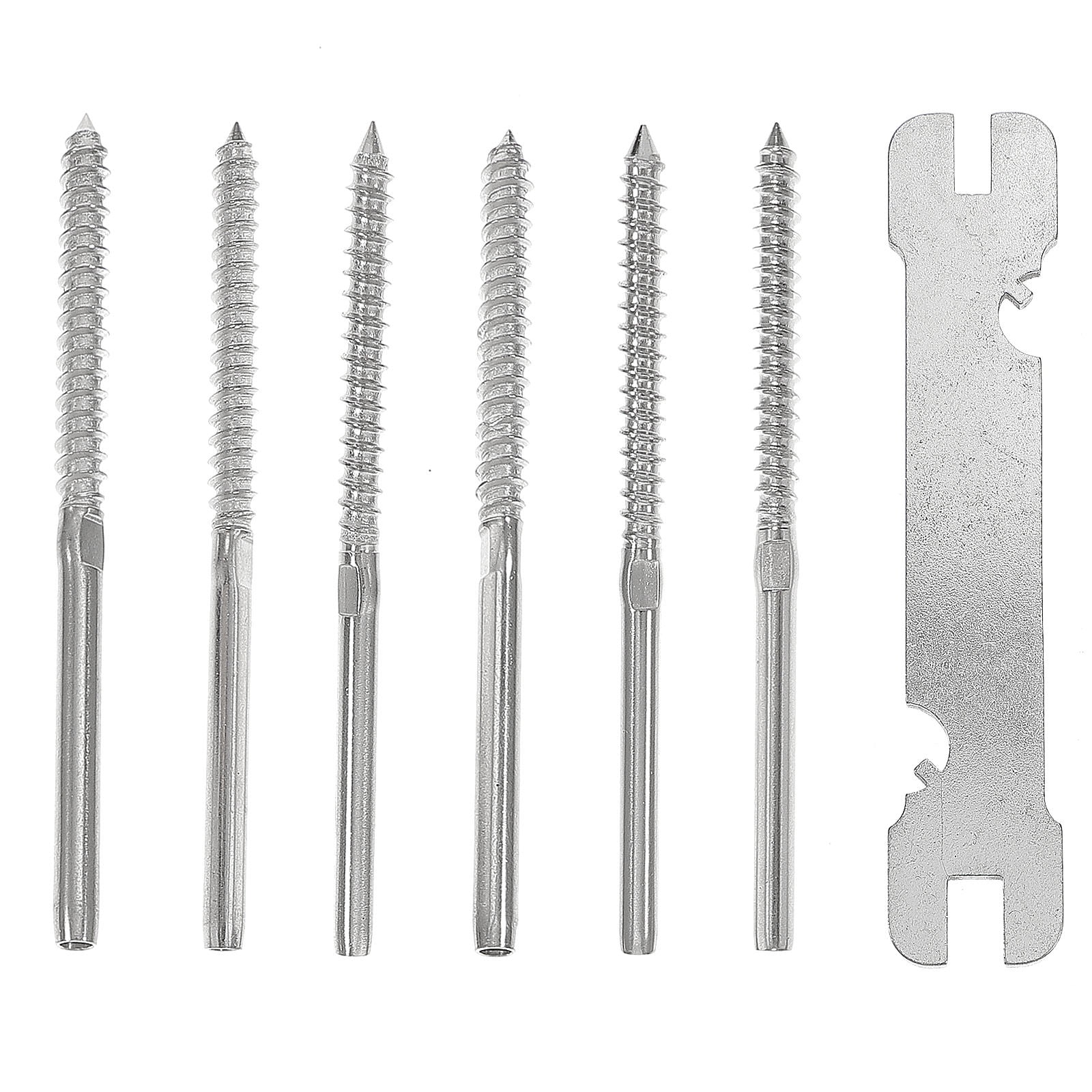 CTIRCHIU 3-Pack Cable Railing System Kit with Left & Right Threaded Lag ...