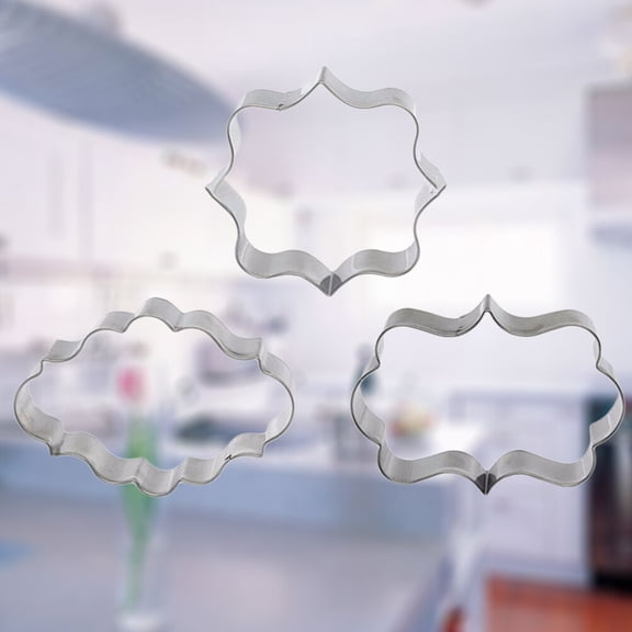 CTIRCHIU 3Pcs Stainless Steel Cookie Cutters Photo Frame Shapes for Baking Cake Fondant Chocolate