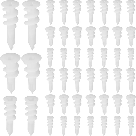 CTIRCHIU 300-Pack White Plastic Spiral Drywall Anchors for Heavy Duty Screw Fastening and Secure Wall Mounting