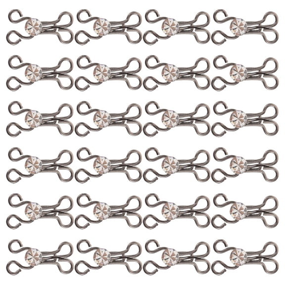 CTIRCHIU 30Pcs Sewing Hook and Eye Closures Metal Fasteners for Bras Pants Skirts