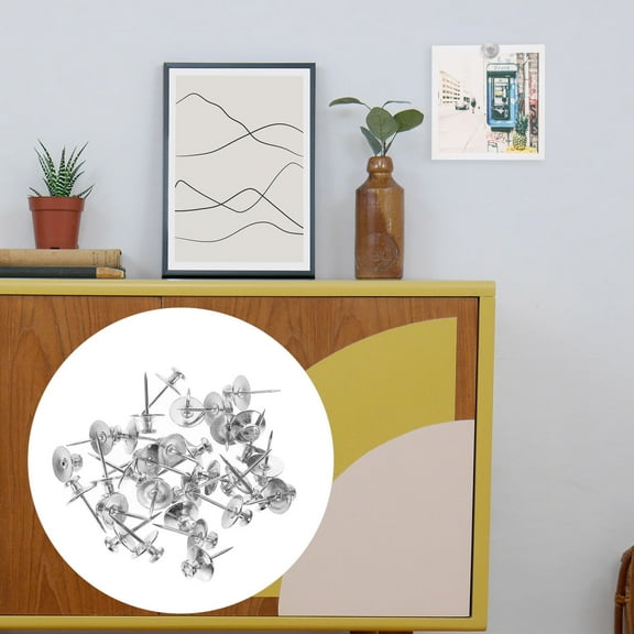 CTIRCHIU Compact Push Pin Zinc Alloy Silver 30Pcs for Office Use